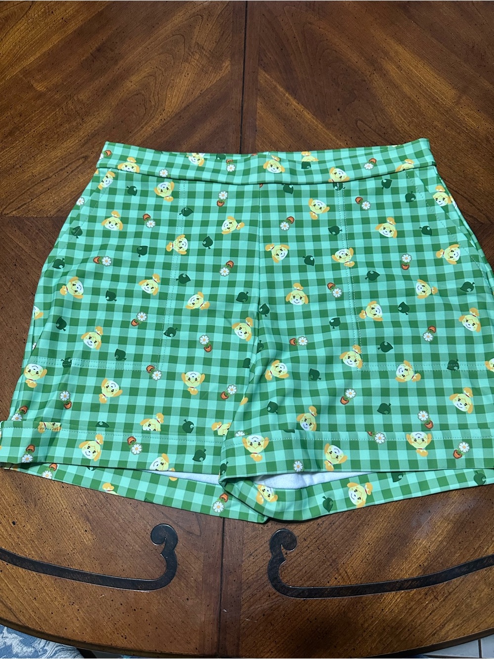 Blackmilk Green Gingham ACNH Isabelle Highwaisted Shorts